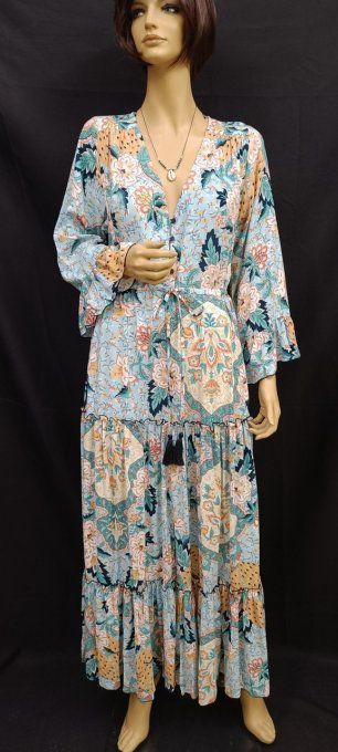 ROBE LONGUE CANTIK COULEUR BLEU