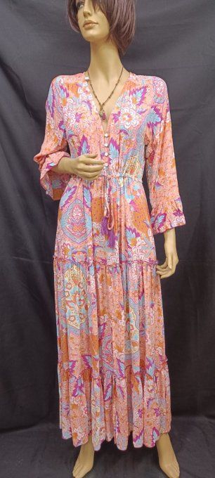 ROBE LONGUE CANTIK COULEUR PECHE