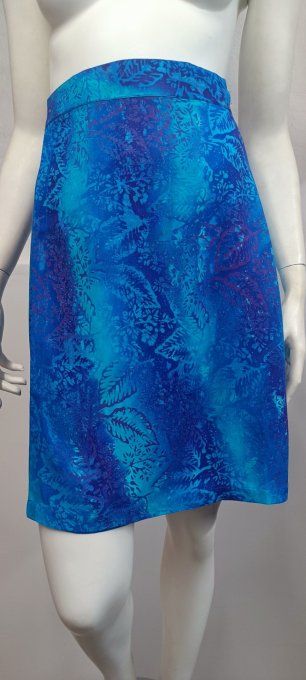 JUPE TRAPEZE BLEU