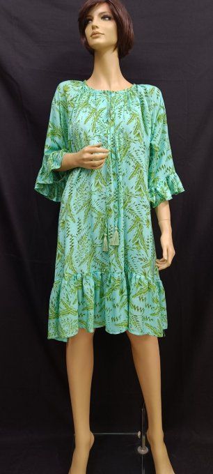 ROBE MEGA BLEU VERT