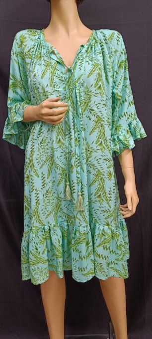 ROBE MEGA BLEU VERT