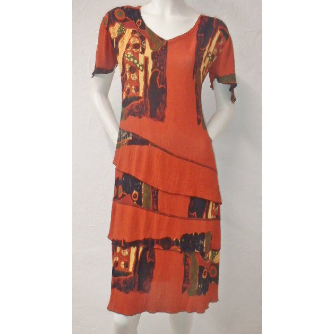 ROBE COCO MANCHE MARRON