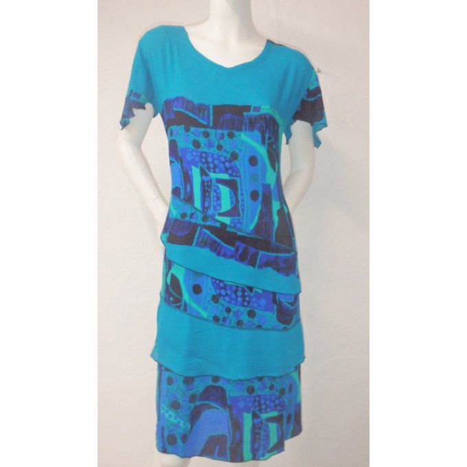 ROBE COCO MANCHE TURQUOISE